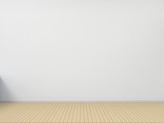 Empty Room Wood floor with white wall Contemporary living room