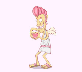 Cupid cartoon  vector and illustration. valentine day