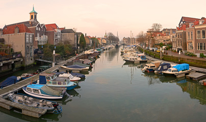 View on the new yacht harbor (the Wijnhaven) in Dordrecht in the