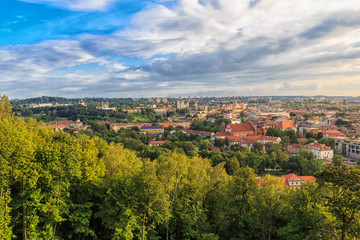 Fototapeta na wymiar Panorama of the city. The historic center of Vilnius