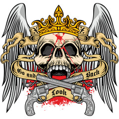 Obraz premium Gothic coat of arms with skull, grunge.vintage design t-shirts