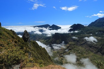 PITON MAIDO, LA REUNION, FRANCE : Mafate circus from viewpoint of piton Maido, La Reunion island, october, 2016
