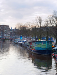 Fototapeta na wymiar Typical Amsterdam. Netherlands