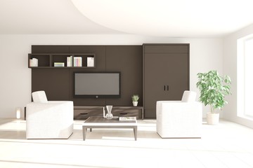 White living room interior