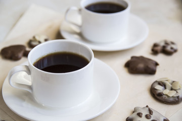 morning coffee with homemade cookies for two