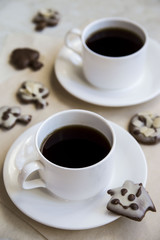 morning coffee with homemade cookies for two