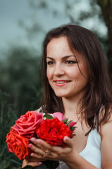 Girl with roses