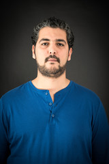 Fototapeta premium Handsome man doing different expressions in different sets of clothes: thinking