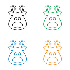 Christmas Reindeer icon line style