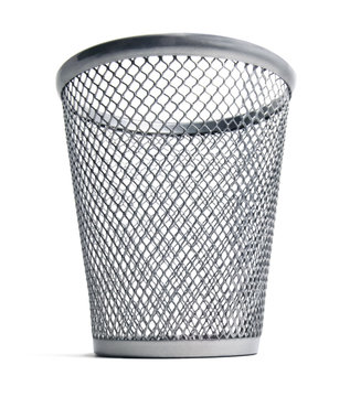 Isolated trash bin on a white background.