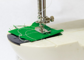The sewing machine with rag