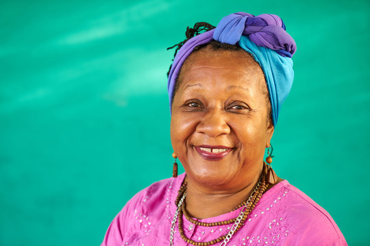 Real People Portrait Old Black Woman Smiling At Camera