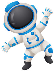 Spaceman in uniform on white background