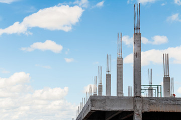 building construction site against in blue sky