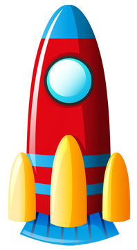 Toy rocket in red color