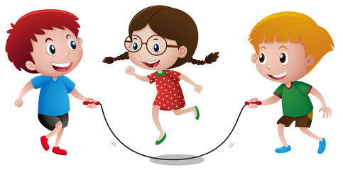 Kids playing jump rope