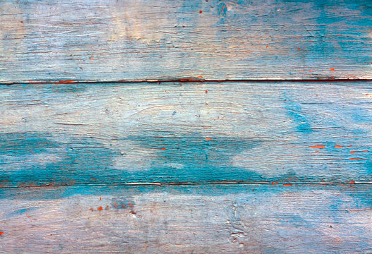 Blue weathered wooden wall texture.