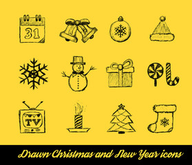 Christmas Drawn vector set