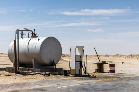 Old Gas Station Desert Rub al Khali Oman Dhofar Region
