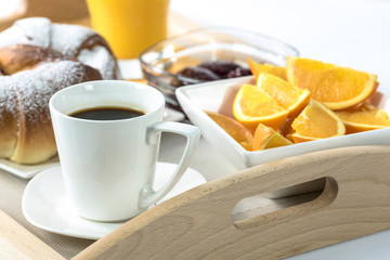 Hotel breakfast tray