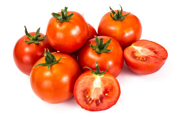 Red Tomatoes Isolated on a White Background