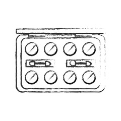 eyeshadow palette makeup equipment icon over white background. vector ilustration