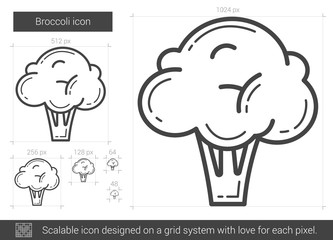 Broccoli line icon.