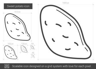 Sweet potato line icon.