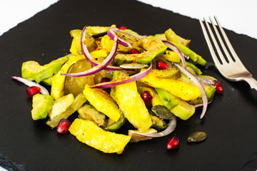 Delicious salad with avocado and potatoes