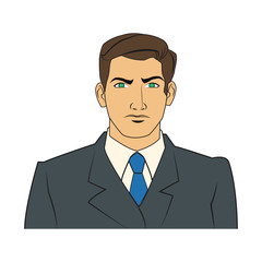 Man cartoon with suit icon. Male avatar person people and human theme. Isolated design. Vector illustration