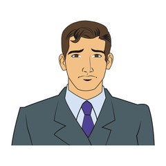 Man cartoon with suit icon. Male avatar person people and human theme. Isolated design. Vector illustration