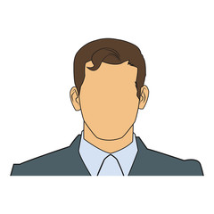 Man with suit icon. Male avatar person people and human theme. Isolated design. Vector illustration