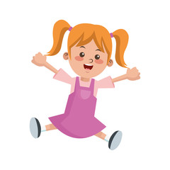 Girl cartoon icon. Kid childhood little and people theme. Isolated design. Vector illustration