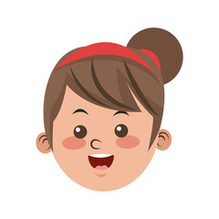 Girl cartoon icon. Kid childhood little and people theme. Isolated design. Vector illustration