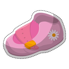 baby shoe for girl icon over white background. colorful design. vector illustration