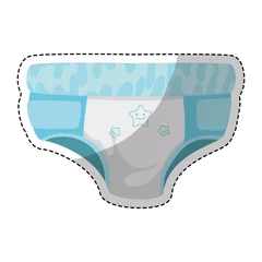 Outdoor-Kissen baby diaper icon over white background. colorful design. vector illustration © djvstock
