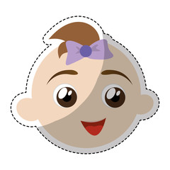 cute baby face smiling icon over white background. colorful design. vector illustration