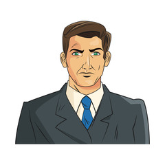 Man cartoon with suit icon. Male avatar person people and human theme. Isolated design. Vector illustration