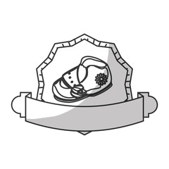seal stamp with baby shoe icon over white background. vector illustraiton