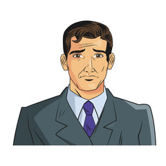 Man cartoon with suit icon. Male avatar person people and human theme. Isolated design. Vector illustration