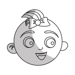 cute baby face icon over white background. vector illustration