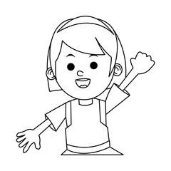 Girl cartoon icon. Kid childhood little and people theme. Isolated design. Vector illustration