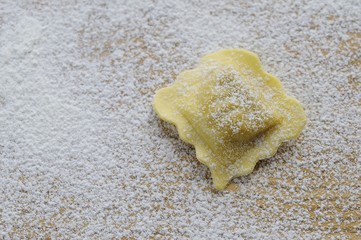 Preparing fresh ravioli..