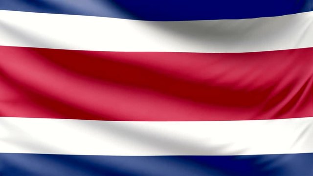 Realistic beautiful Costa Rica flag 4k