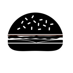 silhouette of hamburger icon over white background. fast food concept. vector illustration