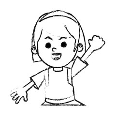 Girl cartoon icon. Kid childhood little and people theme. Isolated design. Vector illustration