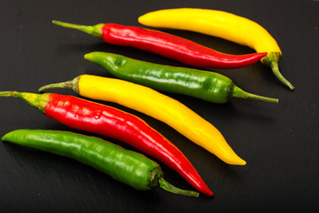 Chile on a black stone plate