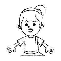 Obraz na płótnie Canvas Girl cartoon icon. Kid childhood little and people theme. Isolated design. Vector illustration
