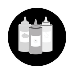 sauce bottle icon over white background. vector illustration