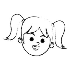 Girl cartoon icon. Kid childhood little and people theme. Isolated design. Vector illustration